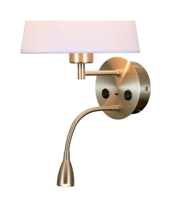 CAICOS * APLIQUE NICKEL SATIN 1L E27+ LECTOR LED 3W 3000K + TYPE-C CHARGER