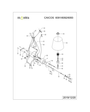 CAICOS * APLIQUE NICKEL SATIN 1L E27+ LECTOR LED 3W 3000K + TYPE-C CHARGER