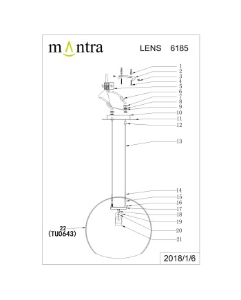 ***OFER/DES*** LENS * LÁMPARA 1L GRANDE