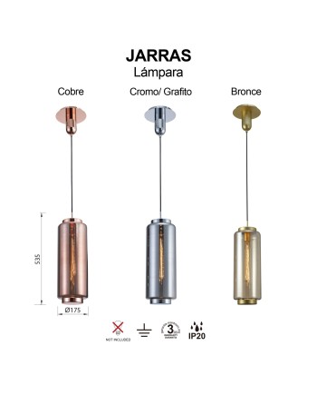 JARRAS * LÁMPARA 1L PEQUEÑA - CROMO