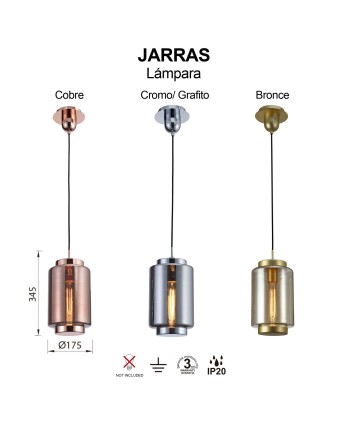 JARRAS * LÁMPARA 1L - PEQUEÑO - CROMO