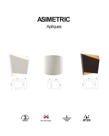 ASIMETRIC * APLIQUE 1L GX53 Blanco Metal