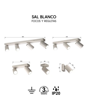 SAL BLANCO * REGLETA 3L GU10