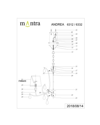 ***OFER/DES*** ANDREA CROMO *  LÁMPARA 8L