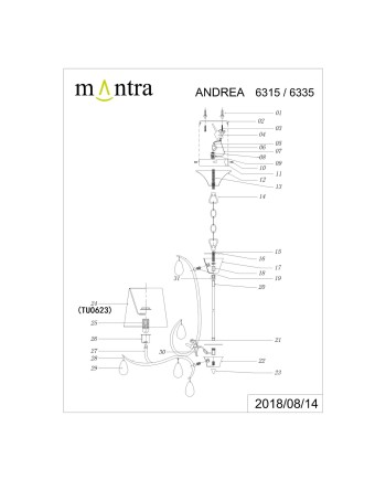 ***OFER/DES***  ANDREA CROMO *  LÁMPARA 3L