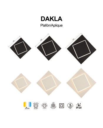 DAKLA * APLIQUE CUADRADO LED 12W BLANCO