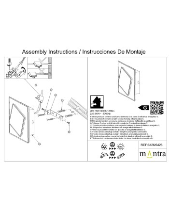 DAKLA * APLIQUE CUADRADO LED 18W BLANCO