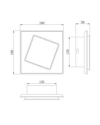 DAKLA * APLIQUE CUADRADO LED 12W NEGRO