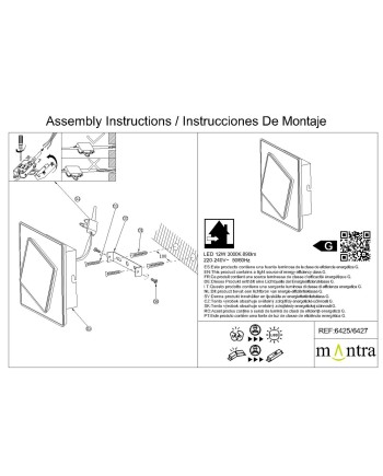 DAKLA * APLIQUE CUADRADO LED 12W NEGRO
