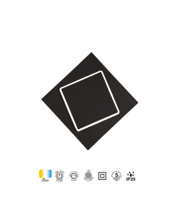 DAKLA * APLIQUE CUADRADO LED 18W NEGRO
