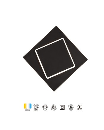 DAKLA * APLIQUE CUADRADO LED 30W NEGRO