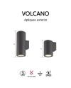 VOLCANO * APLIQUE EXTERIOR IP65  2L*E27