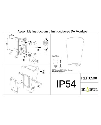 TEJA * APLIQUE EXTERIOR 1L*E27 BLANCO