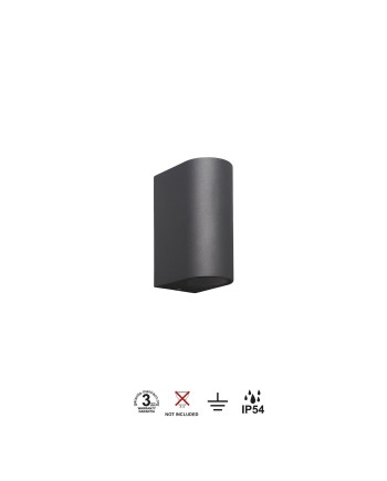 KANDANCHU * APLIQUE EXTERIOR 2L*GU10 GRIS OSCURO