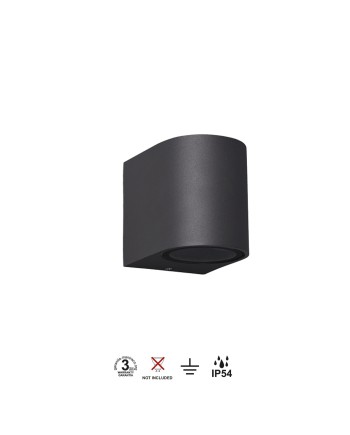KANDANCHU * APLIQUE EXTERIOR 1L*GU10 GRIS OSCURO