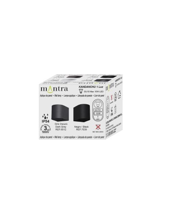 KANDANCHU * APLIQUE EXTERIOR 1L*GU10 GRIS OSCURO
