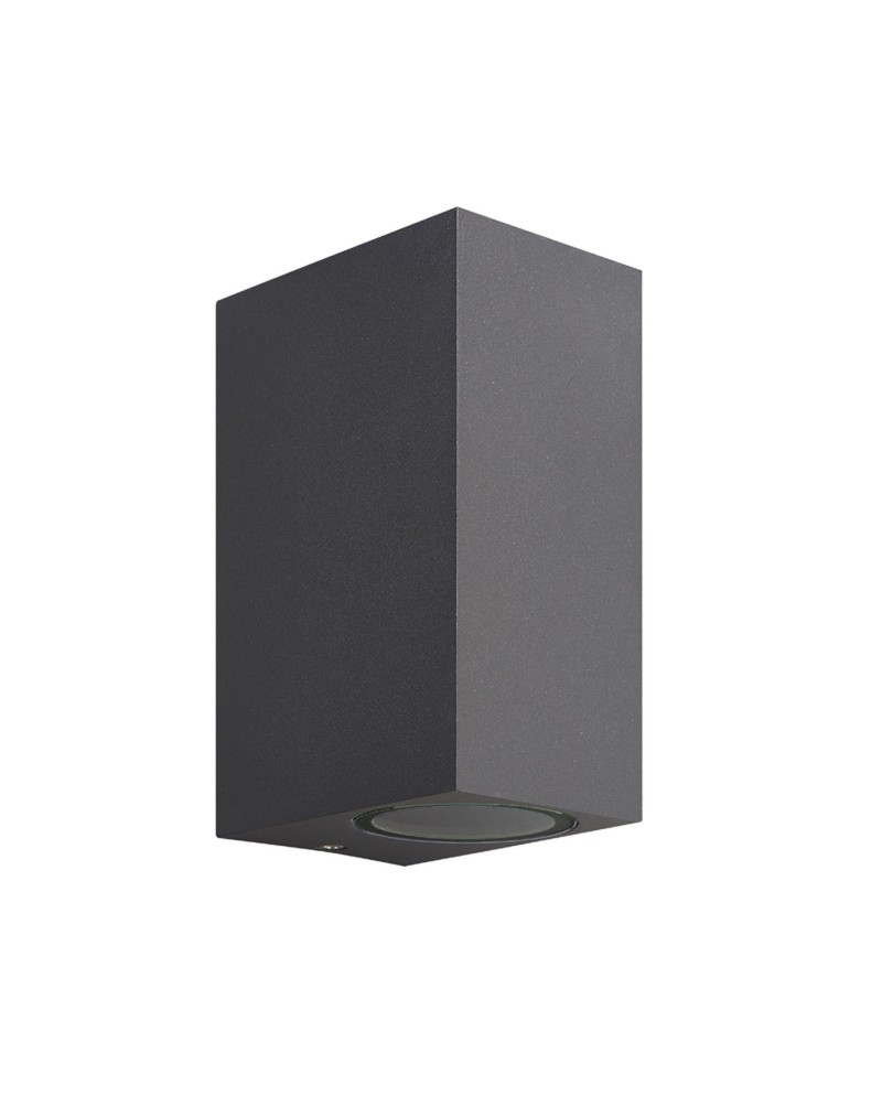 KANDANCHU * APLIQUE EXTERIOR CUAD. 2L*GU10 GRIS OSCURO