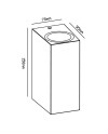 KANDANCHU * APLIQUE EXTERIOR CUAD. 2L*GU10 GRIS OSCURO