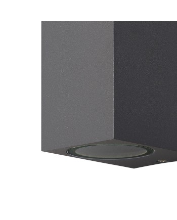 KANDANCHU * APLIQUE EXTERIOR CUAD. 2L*GU10 GRIS OSCURO