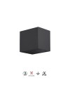 KANDANCHU * APLIQUE EXTERIOR CUAD. 1L*GU10 GRIS OSCURO