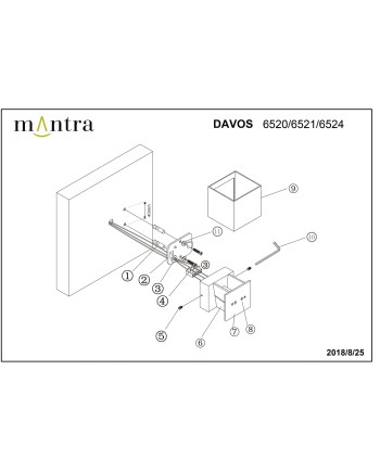 DAVOS * APLIQUE EXTERIOR LED* 2*6W 3000K GRIS OSCURO