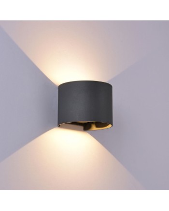 DAVOS * APLIQUE EXTERIOR RED. LED* 2*6W 3000K  GRIS OSCURO