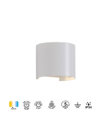 DAVOS * APLIQUE EXTERIOR RED. LED* 2*6W 3000K  BLANCO