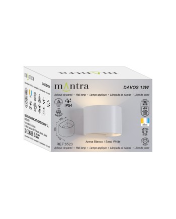 DAVOS * APLIQUE EXTERIOR RED. LED* 2*6W 3000K  BLANCO