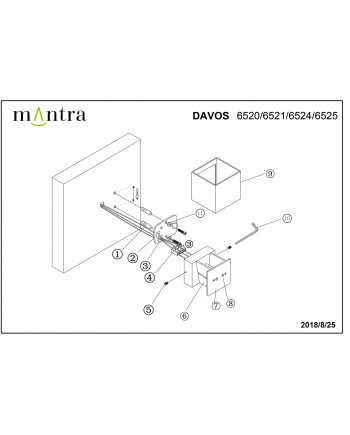 DAVOS * APLIQUE EXTERIOR LED* 2*6W 3000K CORTEN