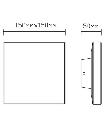 BORA * APLIQUE EXTERIOR CUA. LED 9,6W 3000K GRIS OSCURO