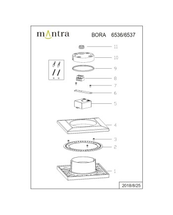 BORA * APLIQUE EXTERIOR CUA. LED 9,6W 3000K BLANCO