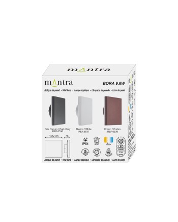 BORA * APLIQUE EXTERIOR CUA. LED 9,6W 3000K BLANCO