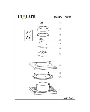 BORA * APLIQUE EXTERIOR CUA. LED 9,6W 3000K CORTEN