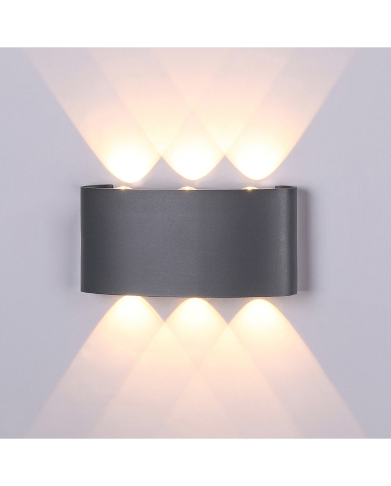 ARCS * APLIQUE EXTERIOR LED 6*1W 3000K GRIS OSCURO