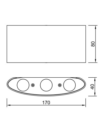 ARCS * APLIQUE EXTERIOR LED 6*1W 3000K GRIS OSCURO