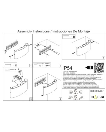 ARCS * APLIQUE EXTERIOR LED 6*1W 3000K GRIS OSCURO