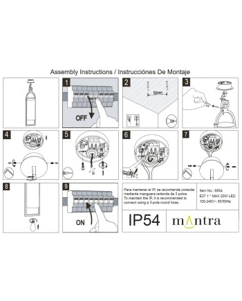 MAYA * PLAFÓN LARGO EXTERIOR  1L*E27