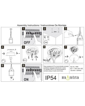 MAYA * COLGANTE EXTERIOR 1L*E27