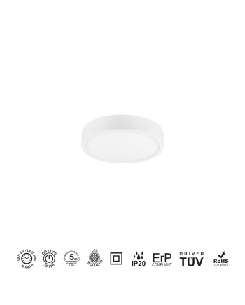 SAONA SUPERFICIE * DOWNLIGHT LED REDONDO - 8W - 4000K