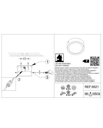 SAONA SUPERFICIE * DOWNLIGHT LED REDONDO - 8W - 4000K