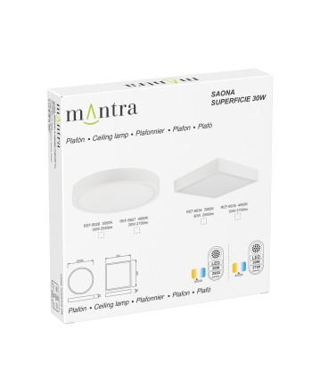 SAONA SUPERFICIE * DOWNLIGHT LED REDONDO - 30W - 3000K