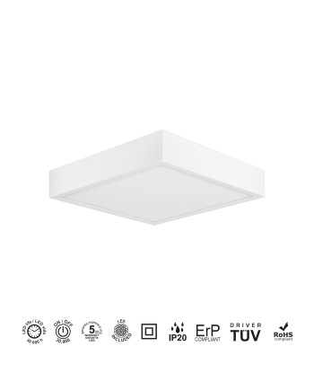SAONA SUPERFICIE * DOWNLIGHT LED CUADRADO - 24W - 3000K