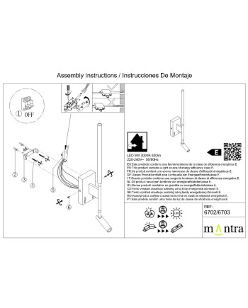 TORCH * APLIQUE BLANCO LECTOR LED 3W+6W 3000K