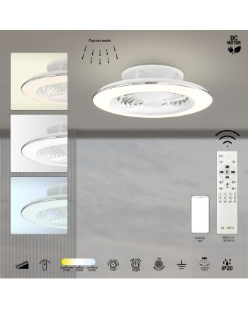 ALISIO * VENTILADOR PLAFÓN BLANCO LED CON MANDO