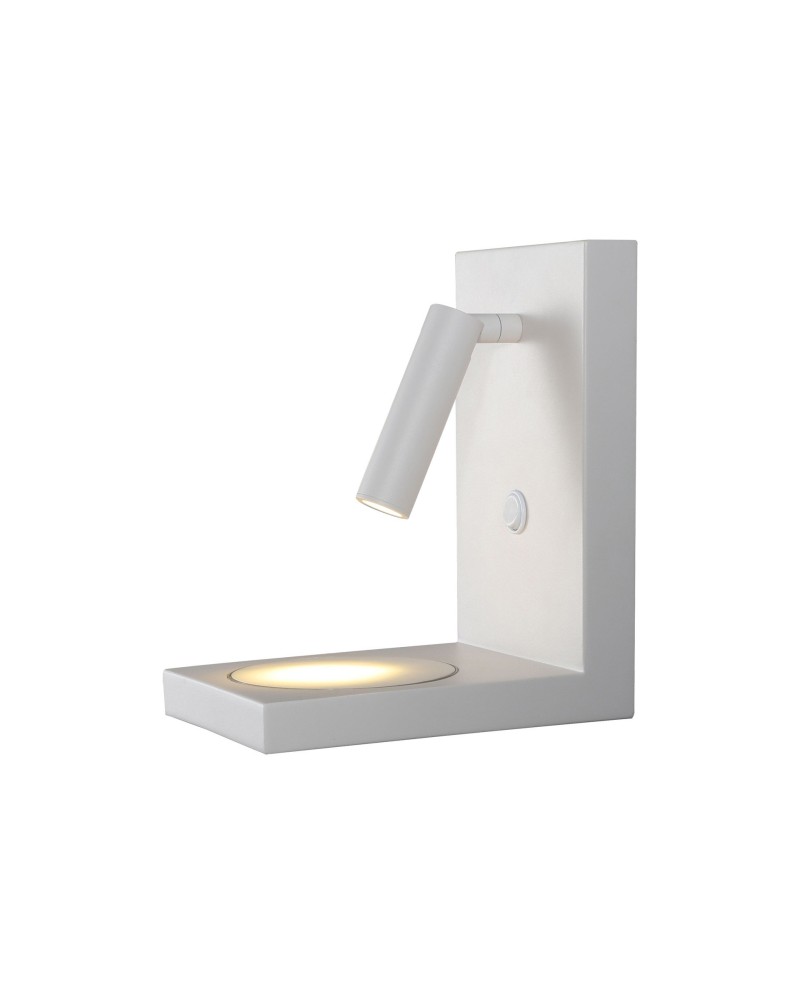 ZANZIBAR * APLIQUE LED BLANCO 3W CON CARGADOR MOVIL POR INDUCCION