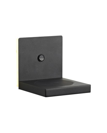 ZANZIBAR * APLIQUE LED NEGRO 3000k 3W CON CARGADOR MOVIL INDUCCION