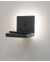 ZANZIBAR * APLIQUE LED NEGRO 3000k 3W CON CARGADOR MOVIL INDUCCION