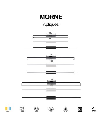 MORNE * APLIQUE IP44 CROMO 12W