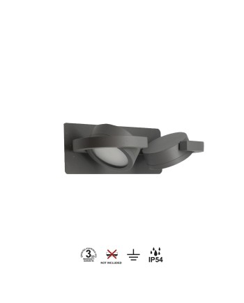 IGUAZU * APLIQUE GX53 - 2L  GRIS OSCURO