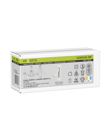 GOKOVA * APLIQUE BLANCO LECTOR LED EMPOTRABLE 3W 3000K